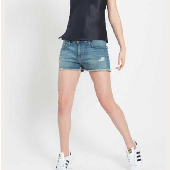 Current Elliott The Boyfriend Raw Hem Jean Shorts - Picture 1 of 12